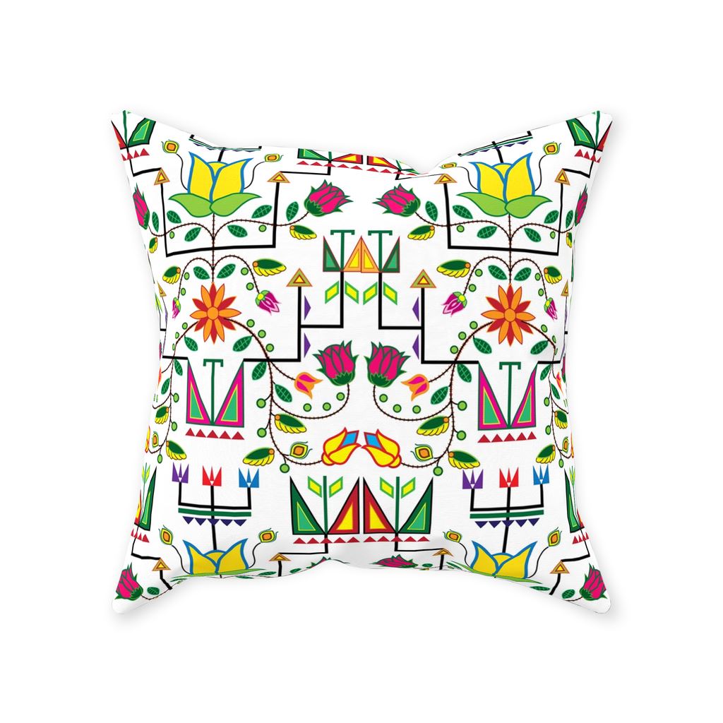 Geometric Floral Summer-White Throw Pillows 49 Dzine Without Zipper Spun Polyester 16x16 inch