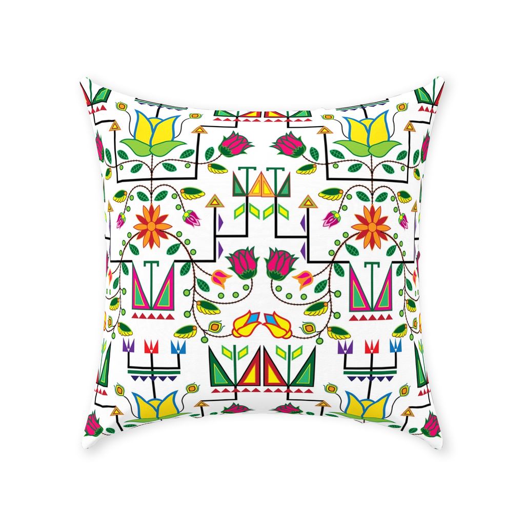 Geometric Floral Summer-White Throw Pillows 49 Dzine Without Zipper Spun Polyester 18x18 inch