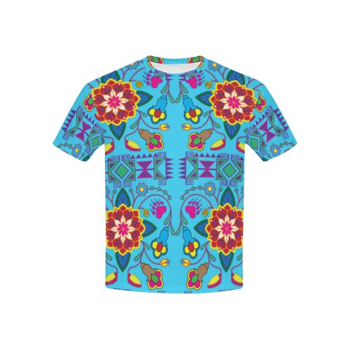 Geometric Floral Winter All Over Print T-shirt for Kid (USA Size) (Model T40) All Over Print T-shirt for Kid (T40) e-joyer 