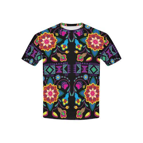 Geometric Floral Winter-Black All Over Print T-shirt for Kid (USA Size) (Model T40) All Over Print T-shirt for Kid (T40) e-joyer 