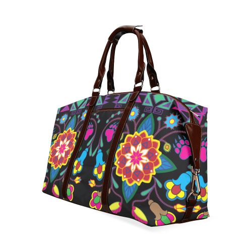 Geometric Floral Winter-Black Classic Travel Bag (Model 1643) Remake Classic Travel Bags (1643) e-joyer 
