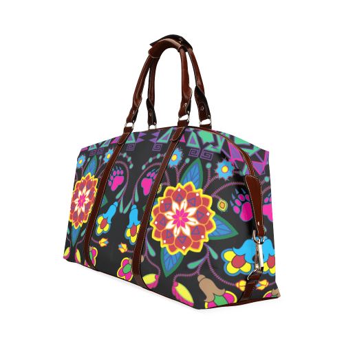 Geometric Floral Winter-Black Classic Travel Bag (Model 1643) Remake Classic Travel Bags (1643) e-joyer 