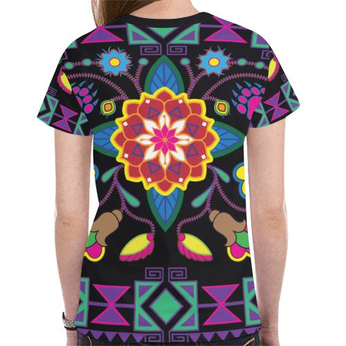 Geometric Floral Winter New All Over Print T-shirt for Women (Model T45) New All Over Print T-shirt for Women (T45) e-joyer 