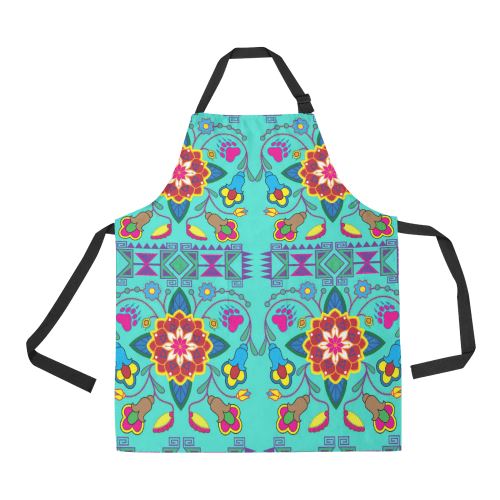 Geometric Floral Winter-Sky All Over Print Apron All Over Print Apron e-joyer 