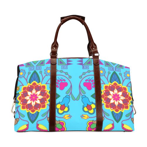 Geometric Floral Winter-Sky Blue Classic Travel Bag (Model 1643) Remake Classic Travel Bags (1643) e-joyer 
