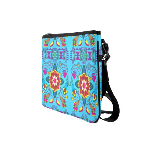 Geometric Floral Winter-Sky Blue Slim Clutch Bag (Model 1668) Slim Clutch Bags (1668) e-joyer 