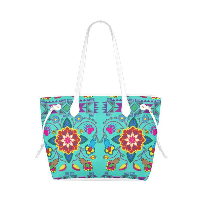 Berry Flowers White Clover Canvas Tote Bag