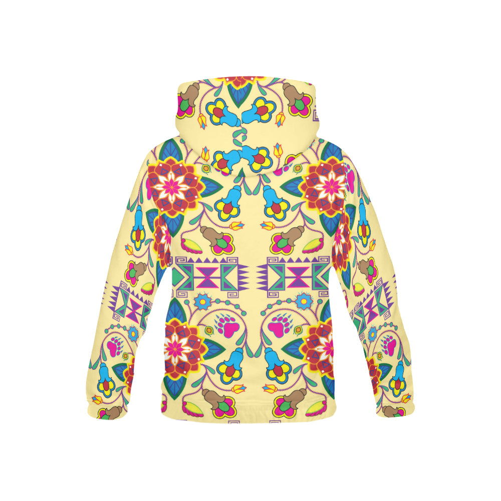 Geometric Floral Winter-Vanilla All Over Print Hoodie for Kid (USA Size) (Model H13) All Over Print Hoodie for Kid (H13) e-joyer 