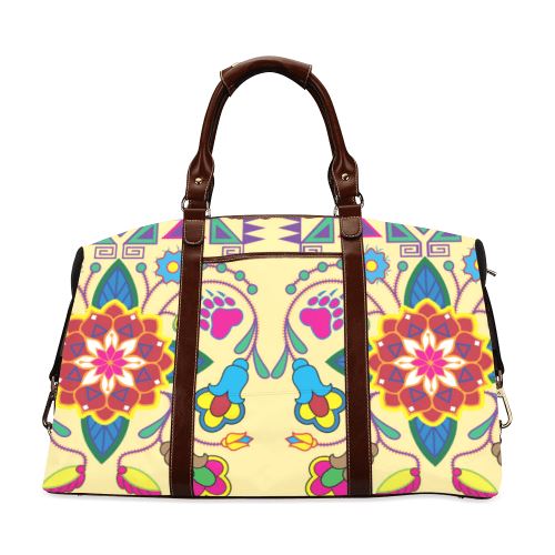 Geometric Floral Winter-Vanilla Classic Travel Bag (Model 1643) Remake Classic Travel Bags (1643) e-joyer 