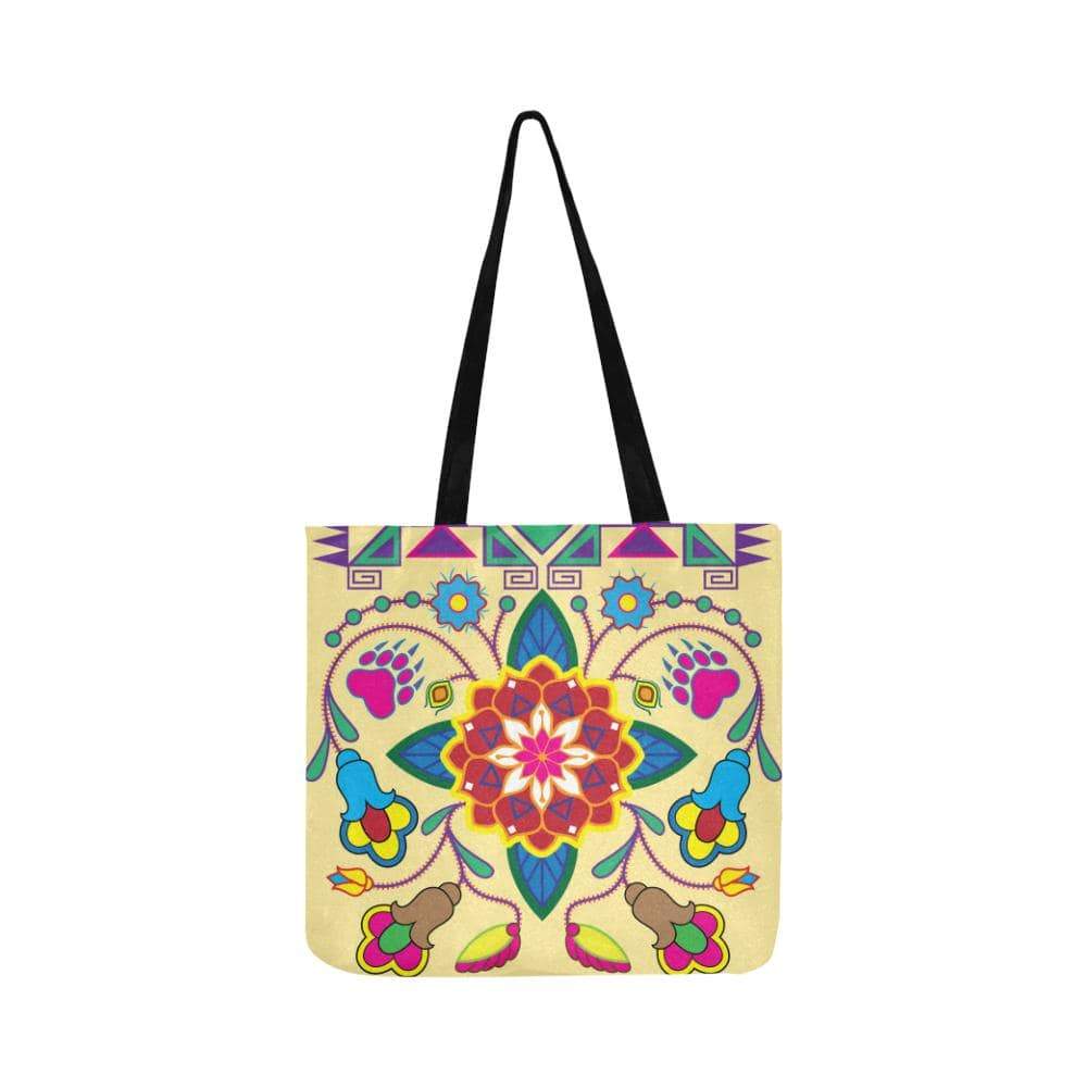 Geometric Floral Winter-Vanilla Reusable Shopping Bag Model 1660 (Two sides) Shopping Tote Bag (1660) e-joyer 