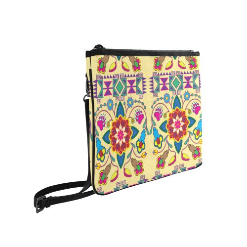 Geometric Floral Winter-Vanilla Slim Clutch Bag (Model 1668) Slim Clutch Bags (1668) e-joyer 