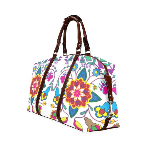 Geometric Floral Winter-White Classic Travel Bag (Model 1643) Remake Classic Travel Bags (1643) e-joyer 