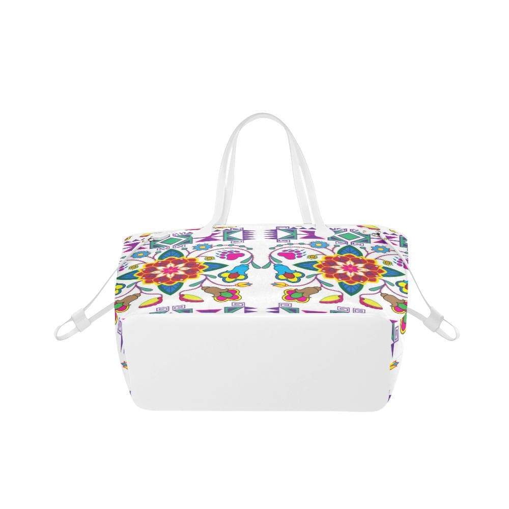 Geometric Floral Winter - White Clover Canvas Tote Bag (Model 1661) Clover Canvas Tote Bag (1661) e-joyer 