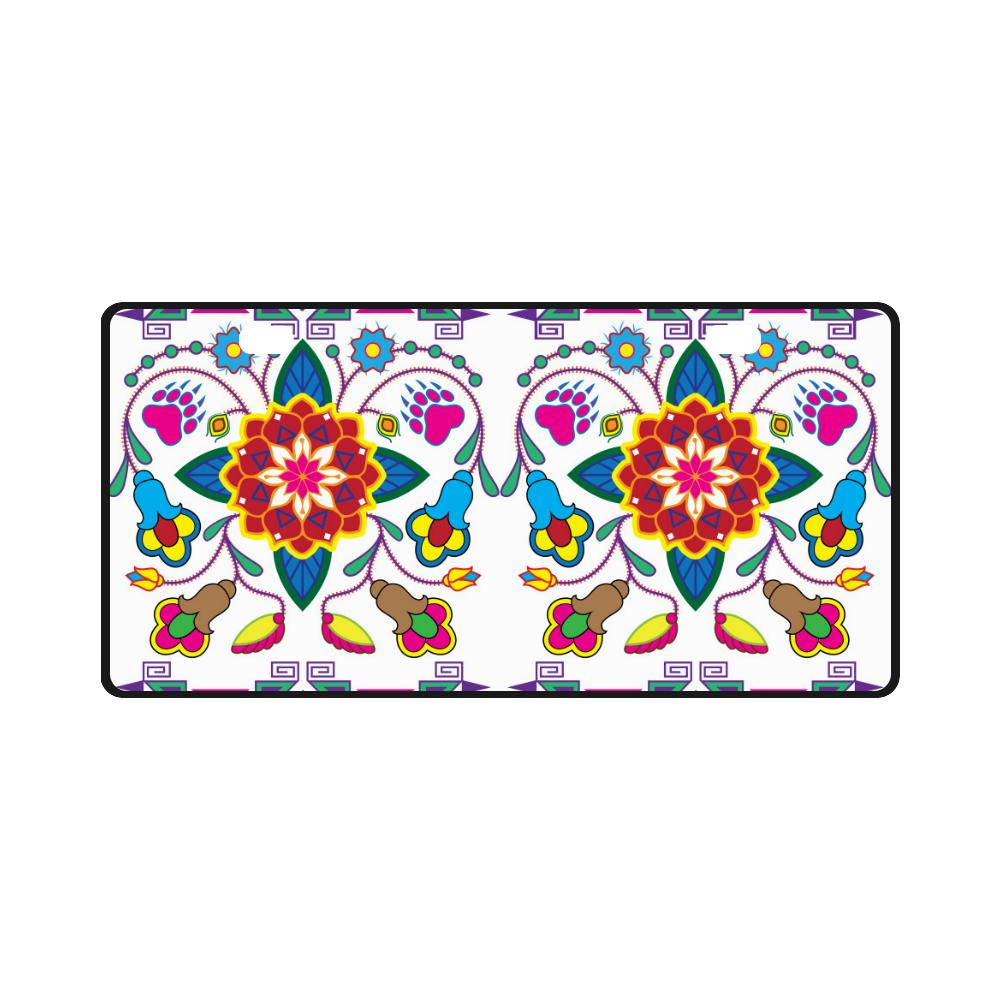 Geometric Floral Winter-White License Plate License Plate e-joyer 