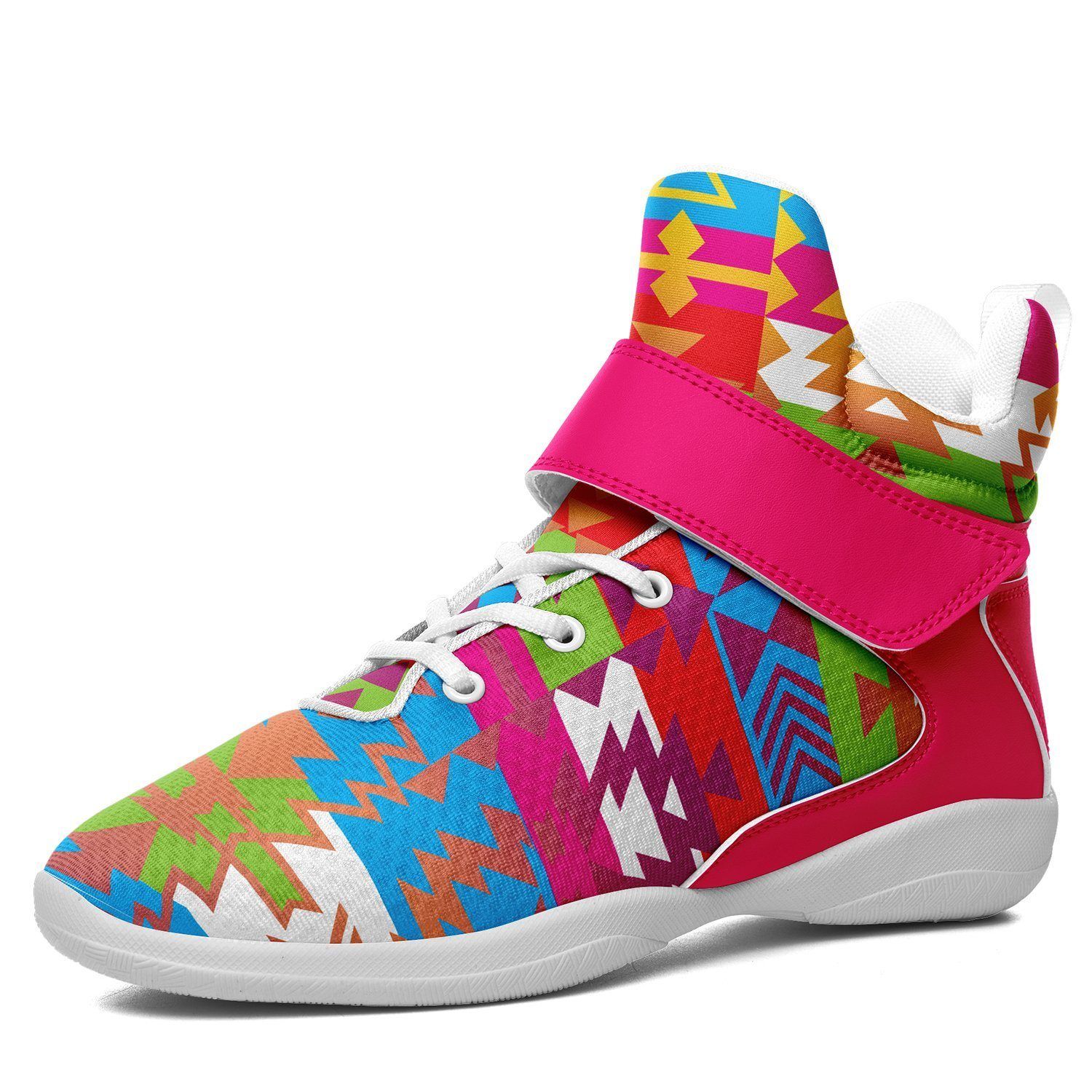 Grand Entry Kid's Ipottaa Basketball / Sport High Top Shoes 49 Dzine US Child 12.5 / EUR 30 White Sole with Pink Strap 