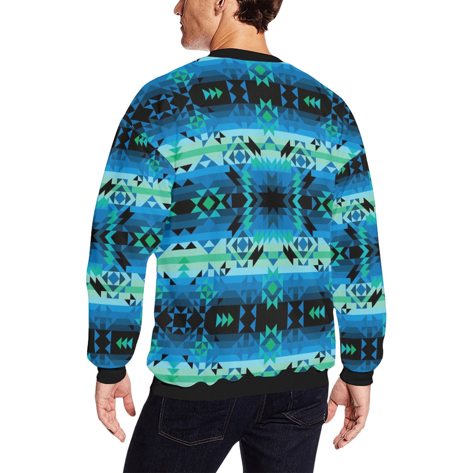 Green Star All Over Print Crewneck Sweatshirt for Men (Model H18) shirt e-joyer 
