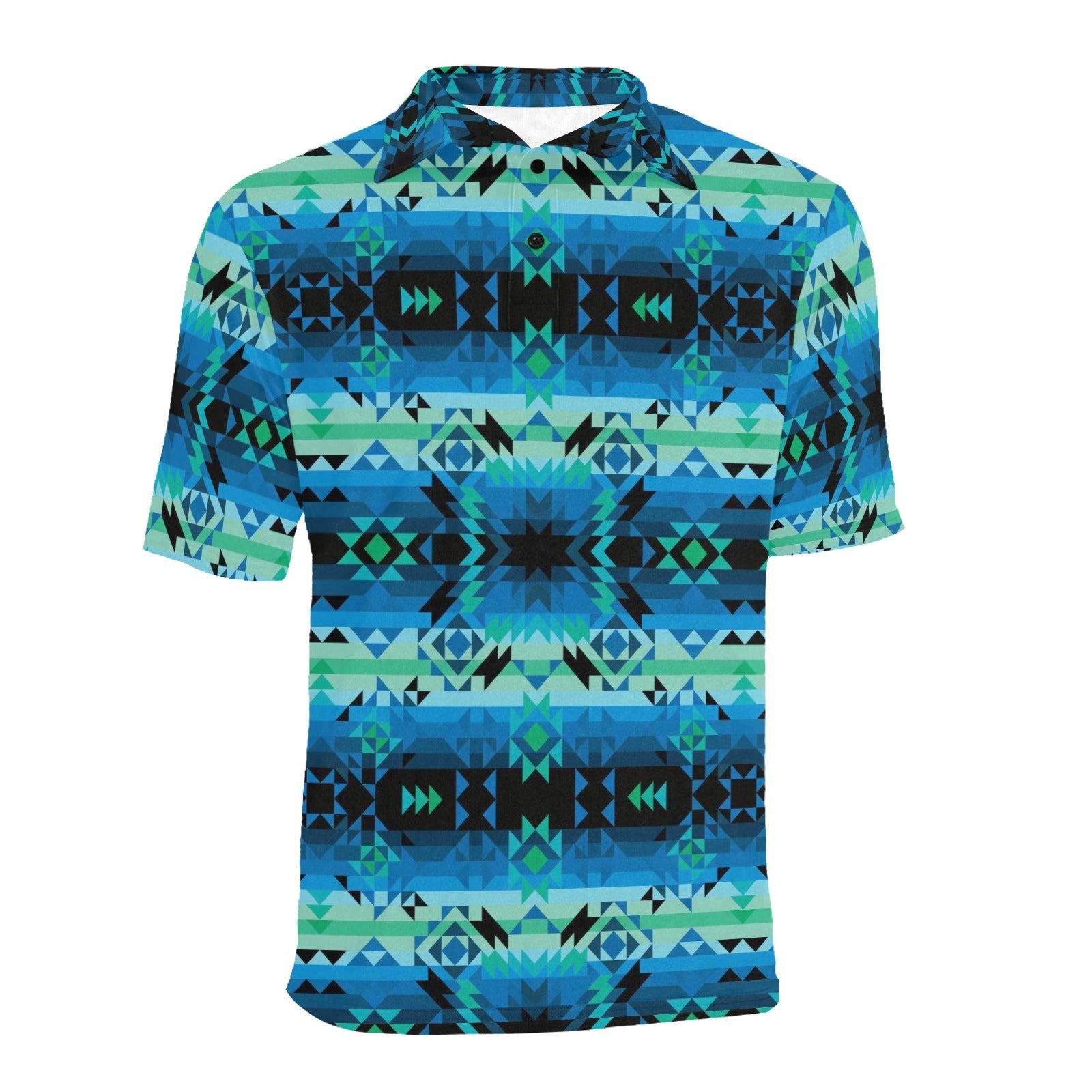 Green Star Men's All Over Print Polo Shirt (Model T55) Men's Polo Shirt (Model T55) e-joyer 