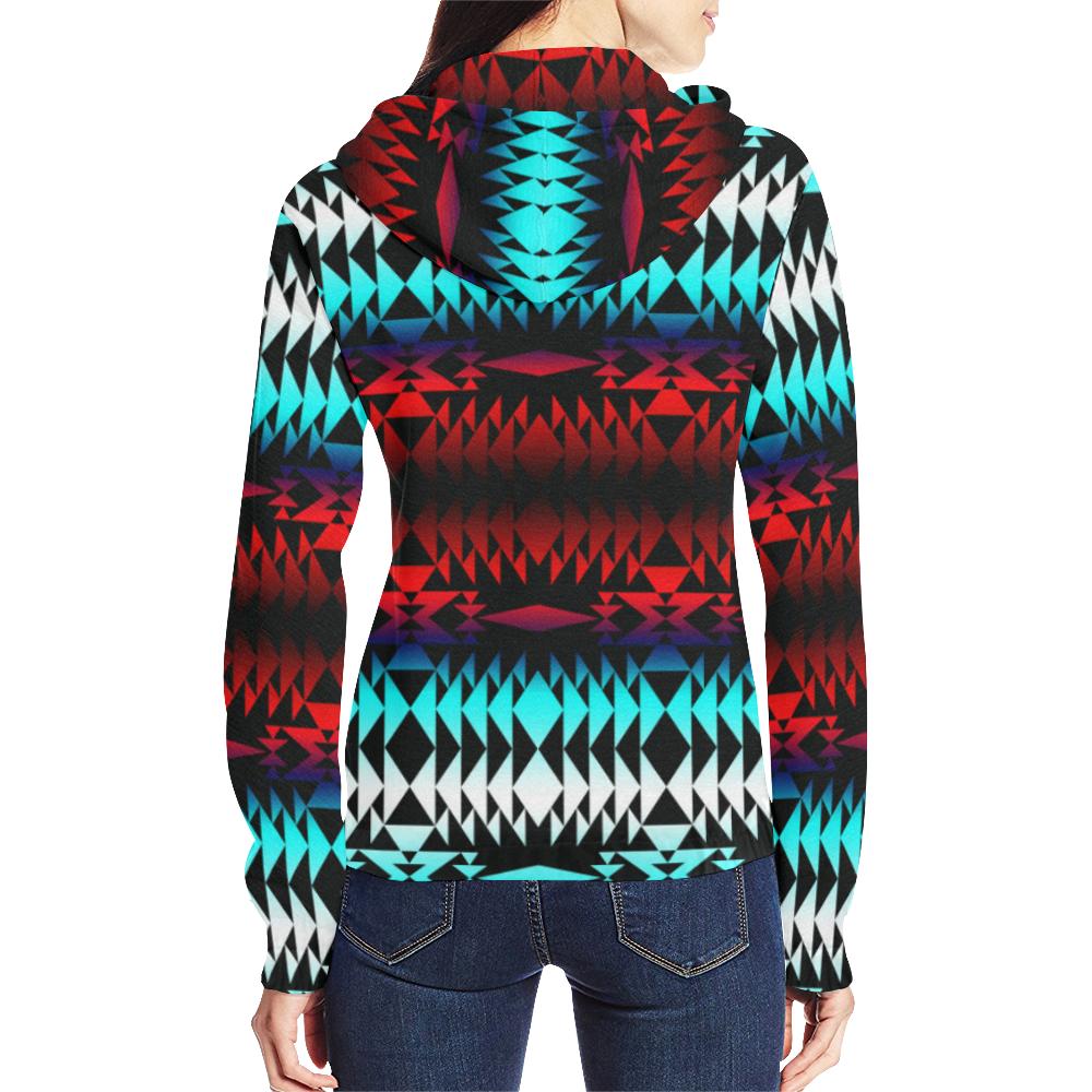 In Between Two Worlds All Over Print Full Zip Hoodie for Women (Model H14) All Over Print Full Zip Hoodie for Women (H14) e-joyer 