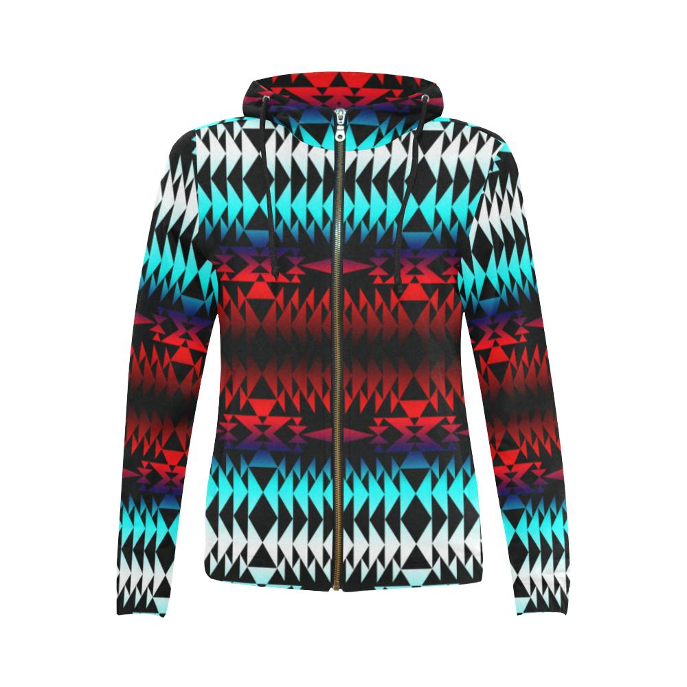 In Between Two Worlds All Over Print Full Zip Hoodie for Women (Model H14) All Over Print Full Zip Hoodie for Women (H14) e-joyer 