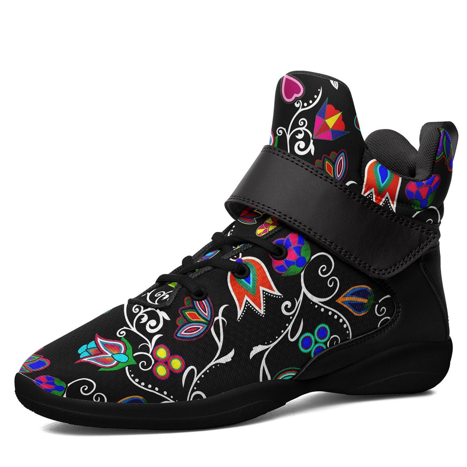 Indigenous Paisley Black Ipottaa Basketball / Sport High Top Shoes - Black Sole 49 Dzine US Men 7 / EUR 40 Black Sole with Black Strap 