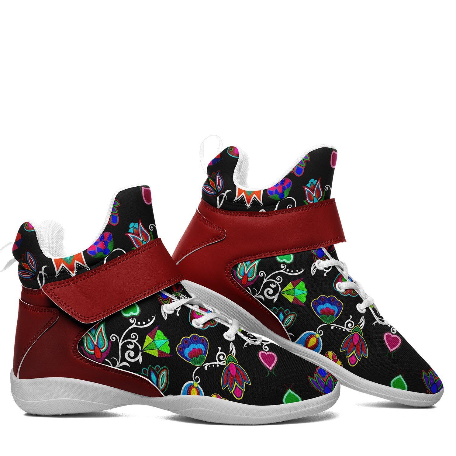 Indigenous Paisley Black Ipottaa Basketball / Sport High Top Shoes - White Sole 49 Dzine 