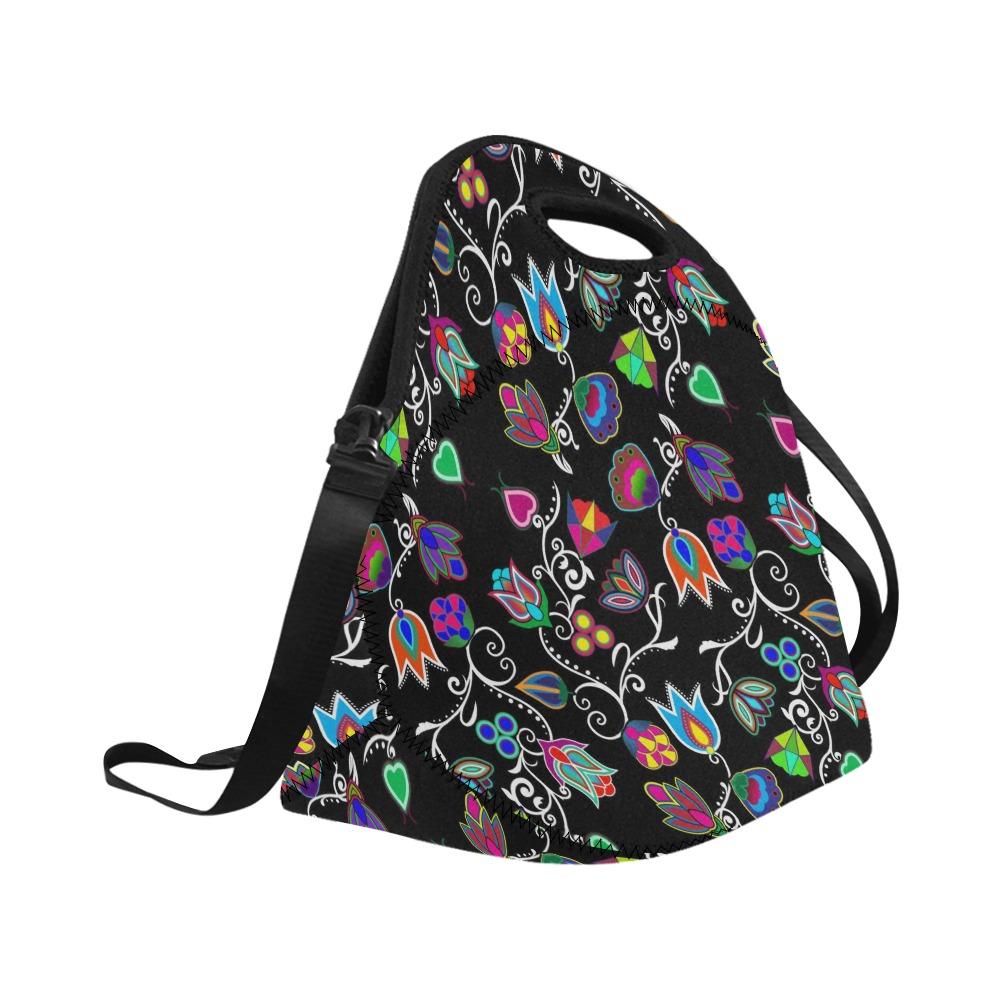 Indigenous Paisley Black Neoprene Lunch Bag/Large (Model 1669) bag 49 Dzine 