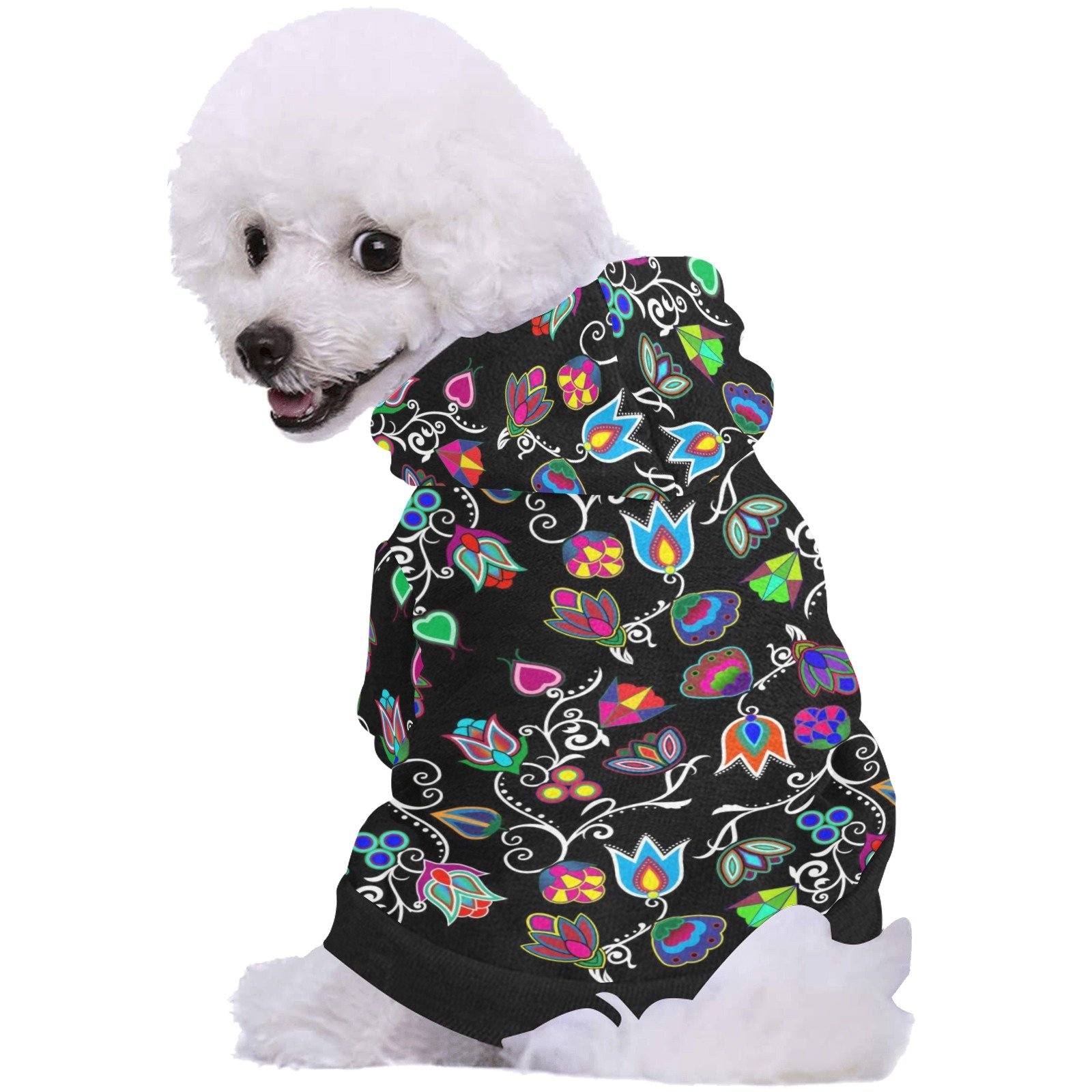 Indigenous Paisley Black Pet Dog Hoodie Pet Dog Hoodie e-joyer 