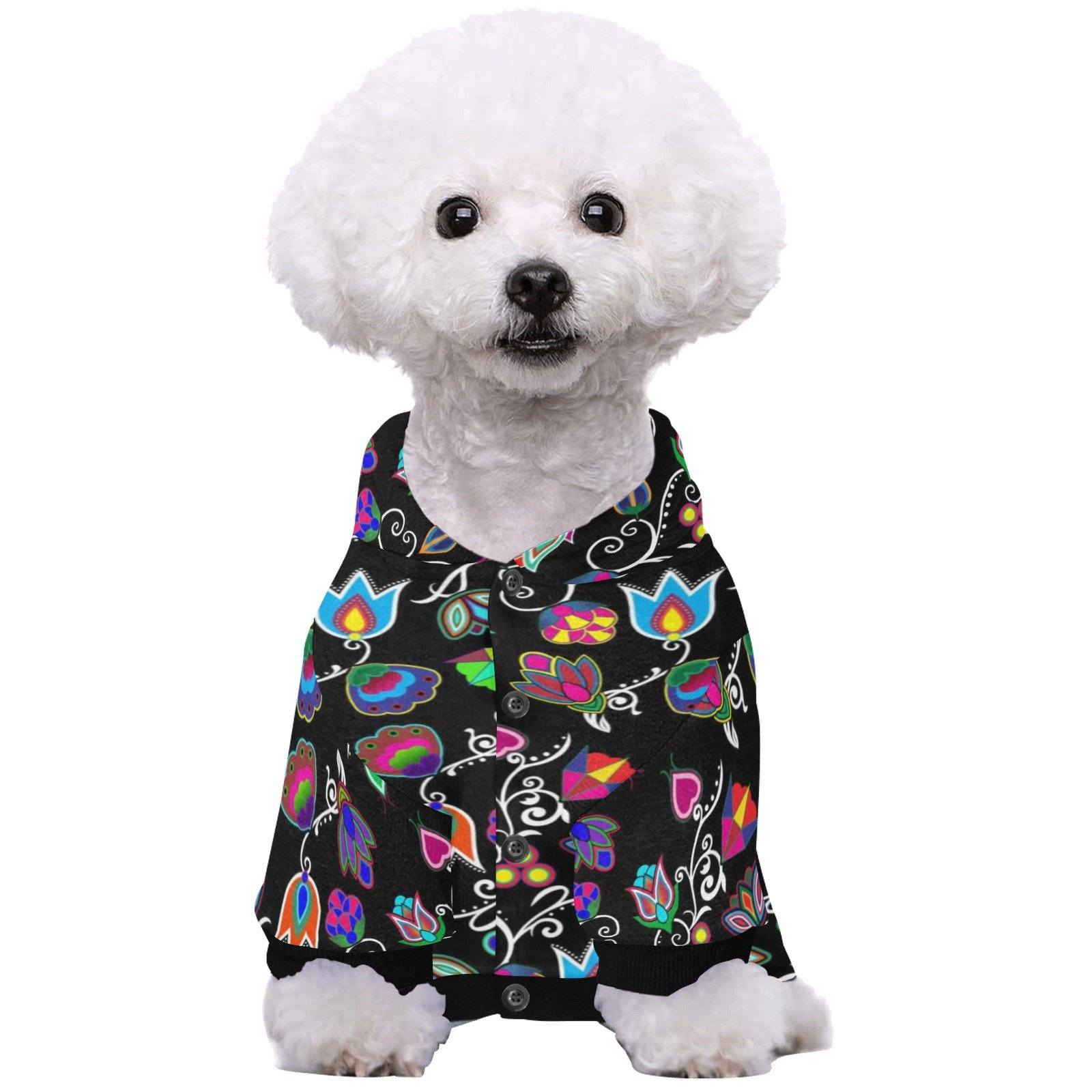 Indigenous Paisley Black Pet Dog Hoodie Pet Dog Hoodie e-joyer 