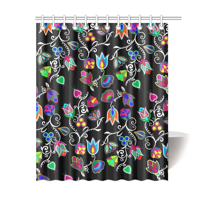 Indigenous Paisley - Black Shower Curtain 60"x72" Shower Curtain 60"x72" e-joyer 