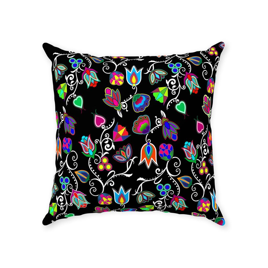 Indigenous Paisley - Black Throw Pillows 49 Dzine With Zipper Poly Twill 18x18 inch