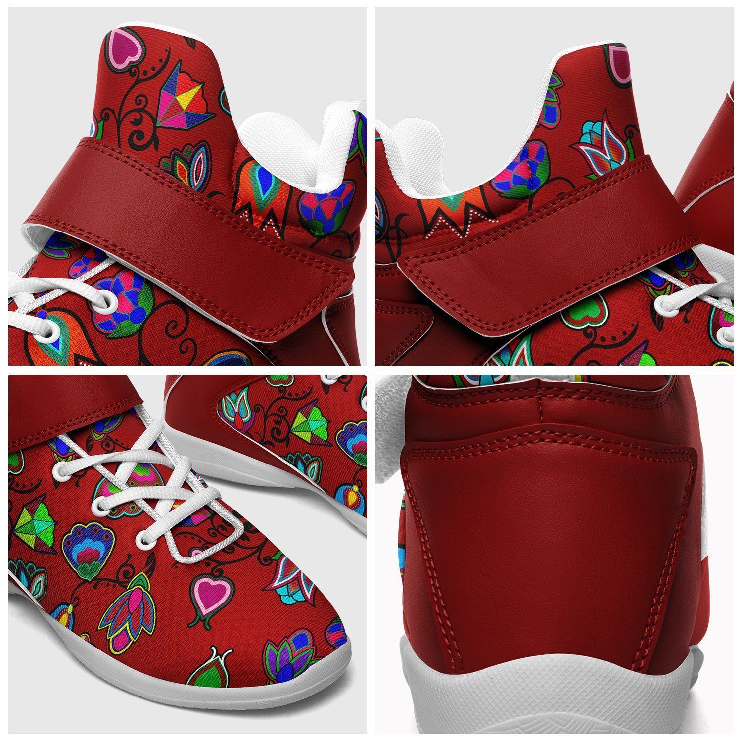 Indigenous Paisley Dahlia Ipottaa Basketball / Sport High Top Shoes - White Sole 49 Dzine 