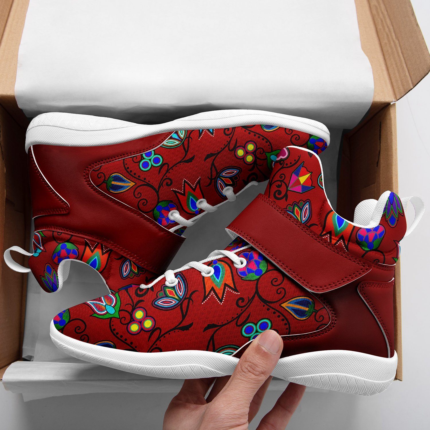 Indigenous Paisley Dahlia Kid's Ipottaa Basketball / Sport High Top Shoes 49 Dzine 