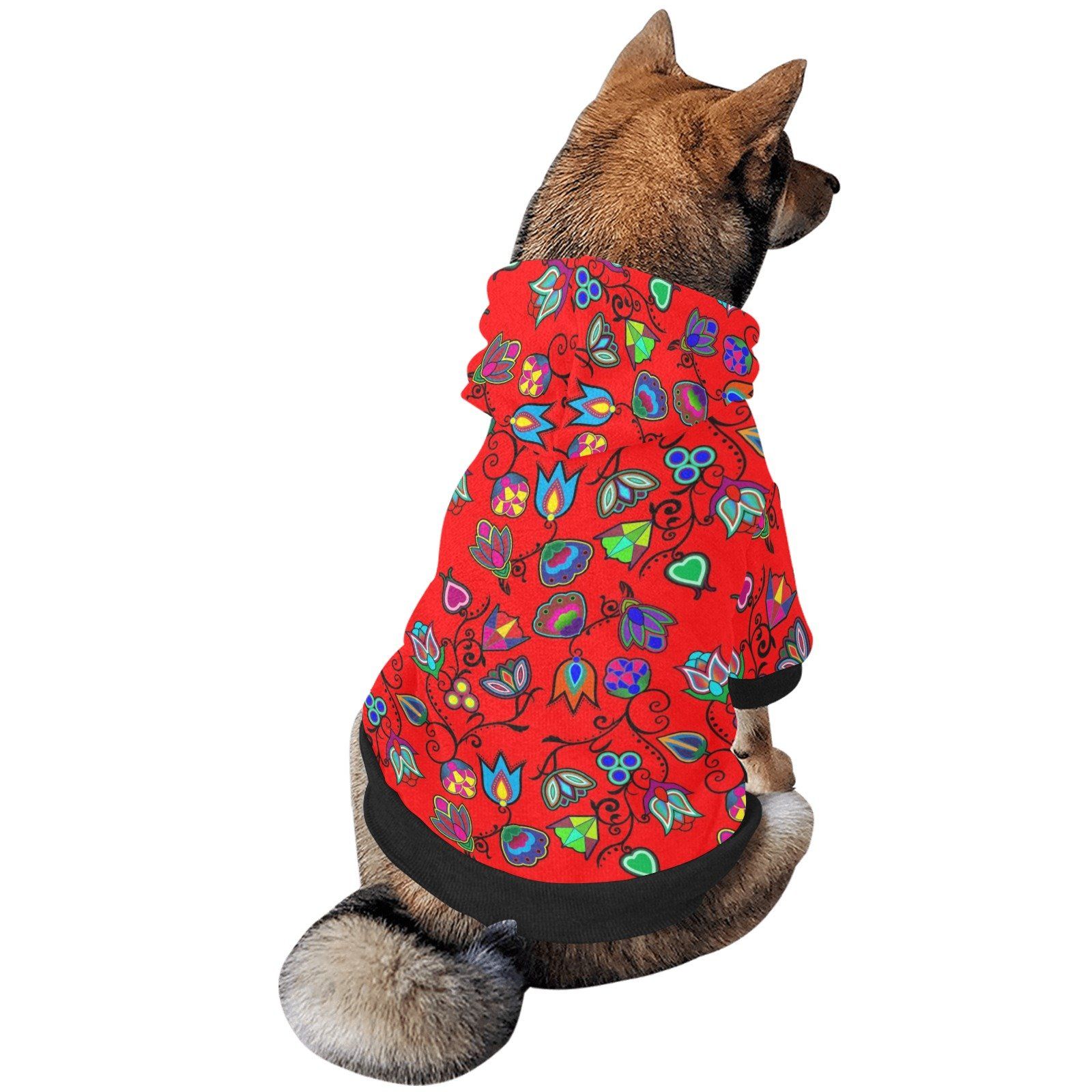 Indigenous Paisley Dahlia Pet Dog Hoodie Pet Dog Hoodie e-joyer 