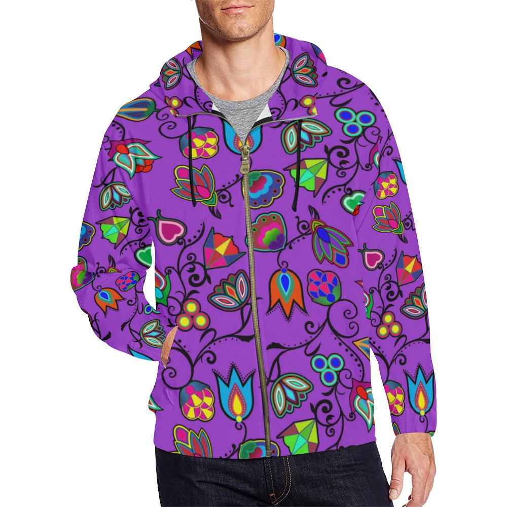 Indigenous Paisley - Dark Orchid All Over Print Full Zip Hoodie for Men (Model H14) All Over Print Full Zip Hoodie for Men (H14) e-joyer 