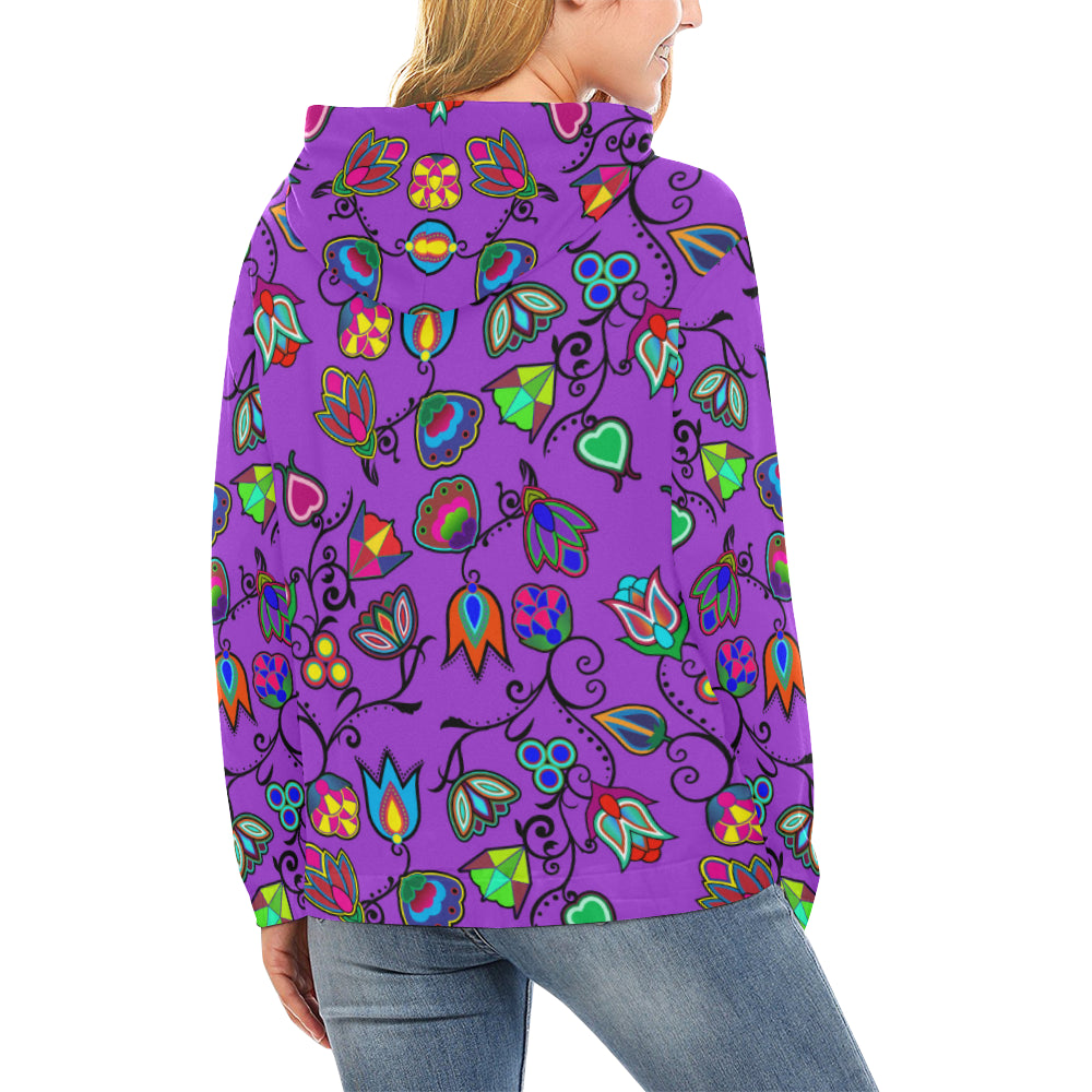 Indigenous Paisley - Dark Orchid All Over Print Hoodie for Women (USA Size) (Model H13) Hoodie e-joyer 
