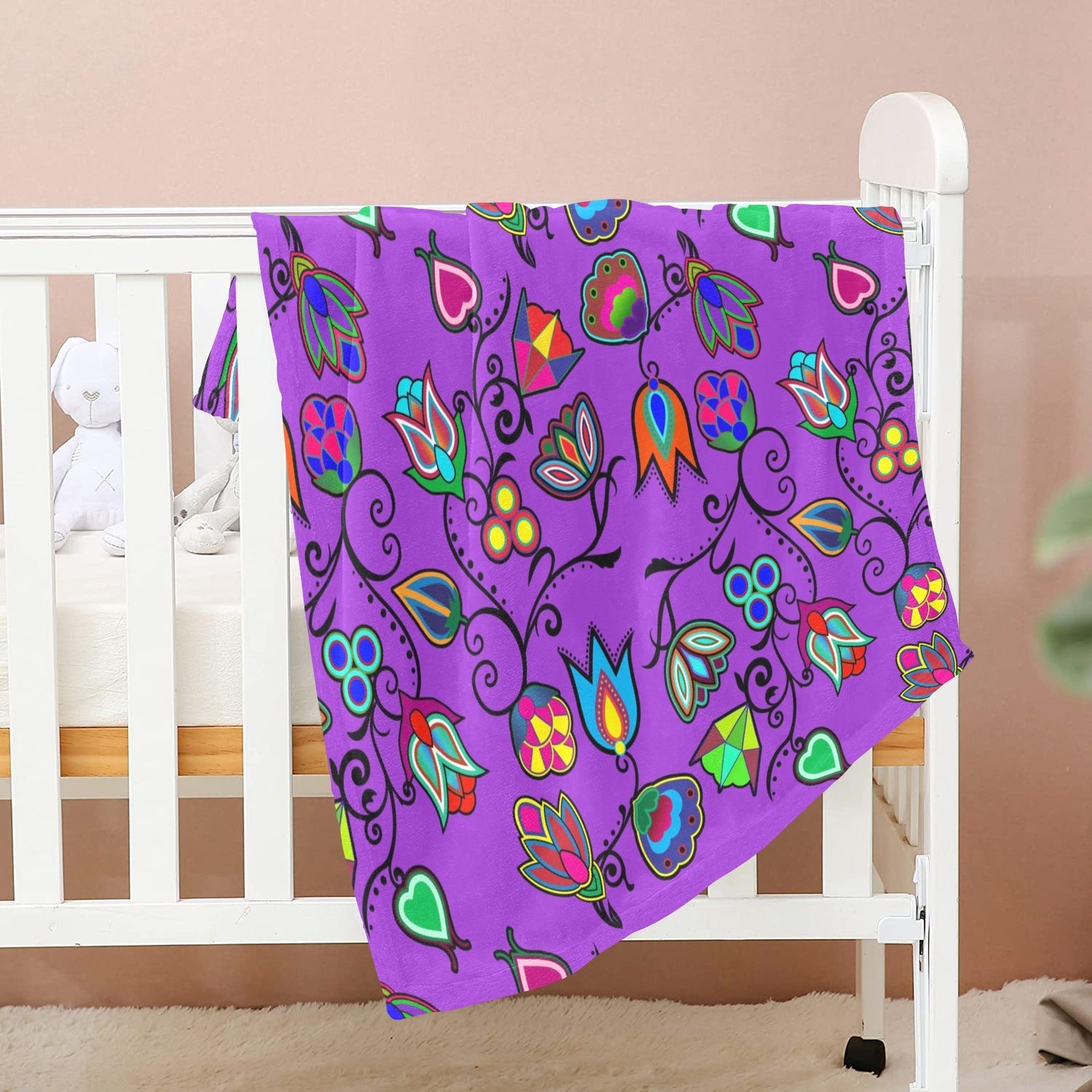 Indigenous Paisley Dark Orchid Baby Blanket 40"x50" Baby Blanket 40"x50" e-joyer 