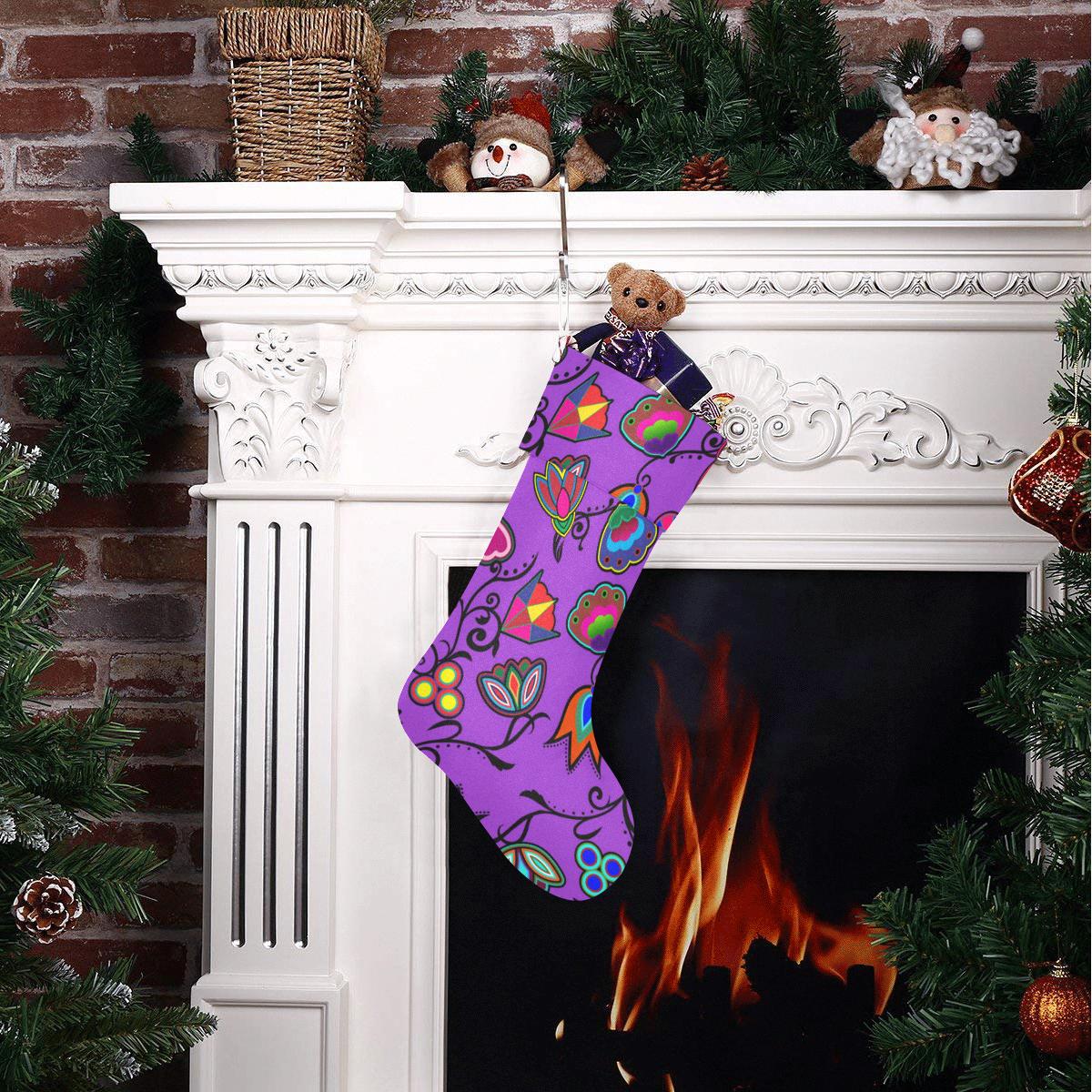 Indigenous Paisley Dark Orchid Christmas Stocking holiday stocking e-joyer 