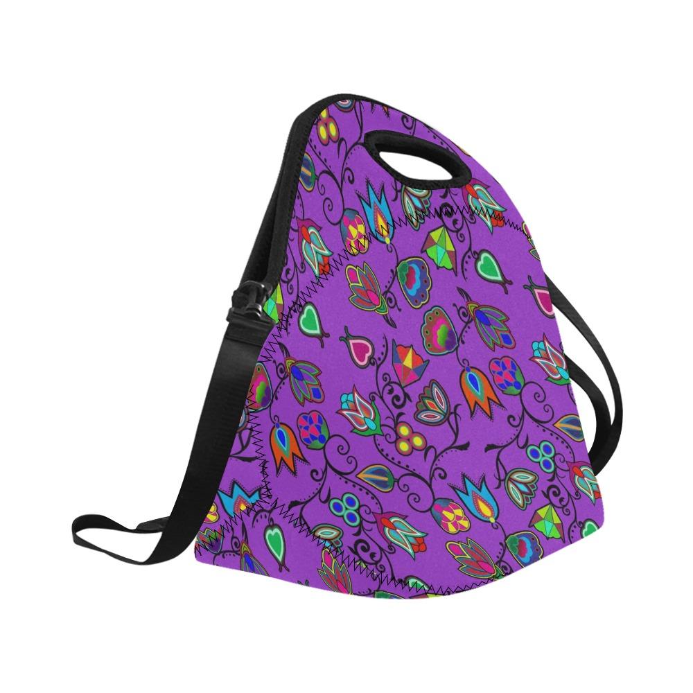 Indigenous Paisley Dark Orchid Neoprene Lunch Bag/Large (Model 1669) bag 49 Dzine 