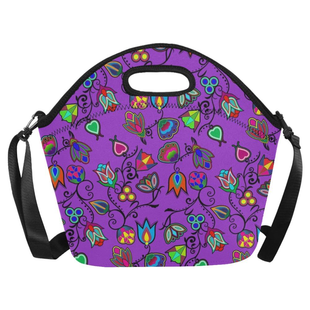 Indigenous Paisley Dark Orchid Neoprene Lunch Bag/Large (Model 1669) bag 49 Dzine 