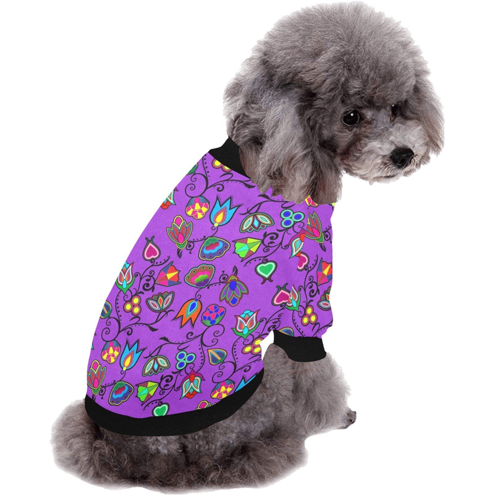 Indigenous Paisley Dark Orchid Pet Dog Round Neck Shirt Pet Dog Round Neck Shirt e-joyer 