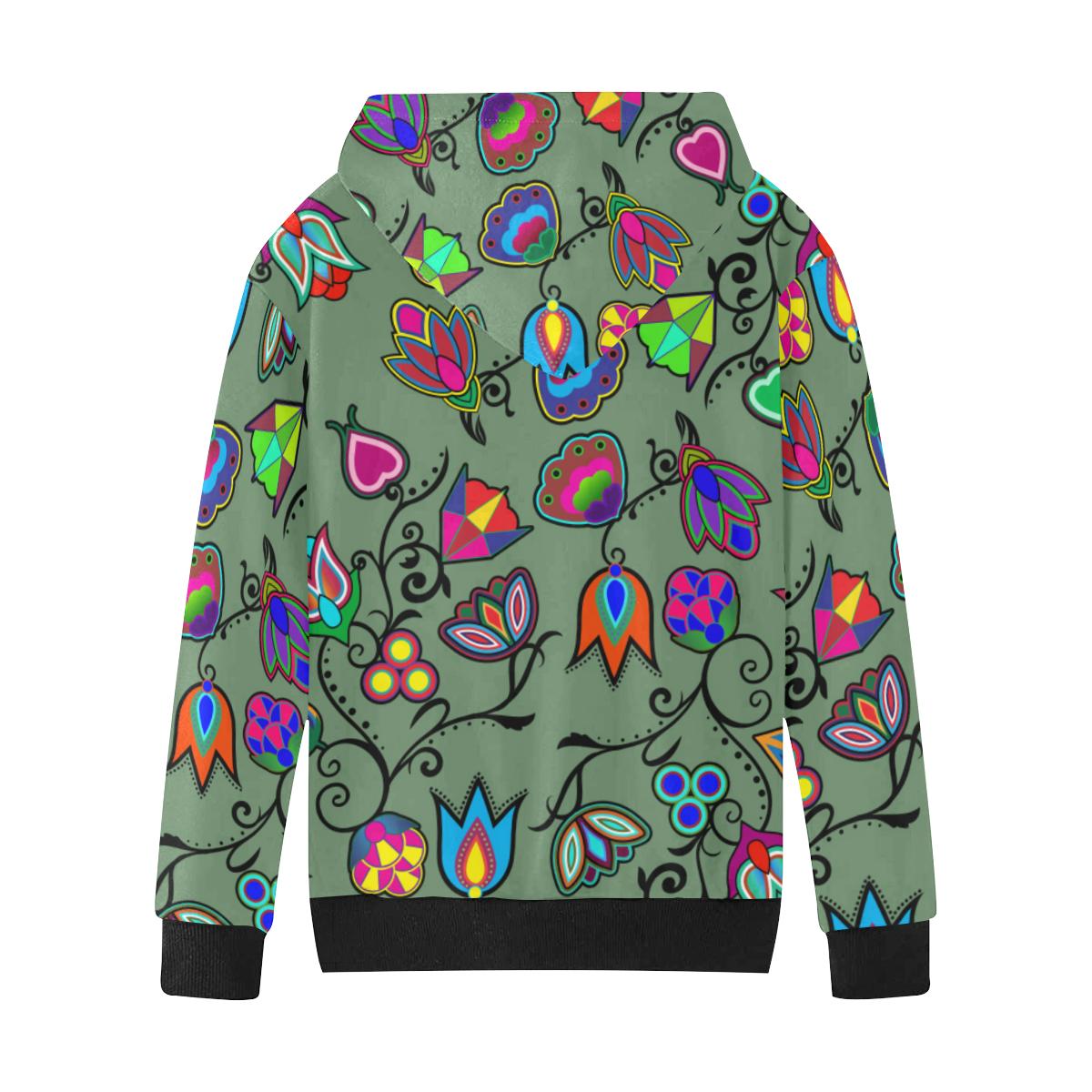 Indigenous Paisley Dark Sea Kids' All Over Print Hoodie (Model H38) Kids' AOP Hoodie (H38) e-joyer 