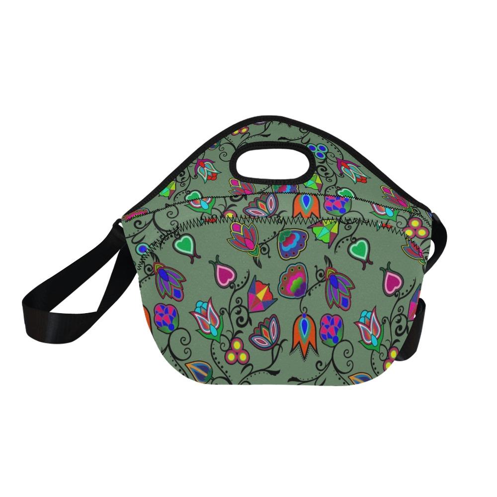 Indigenous Paisley Dark Sea Neoprene Lunch Bag/Large (Model 1669) bag e-joyer 