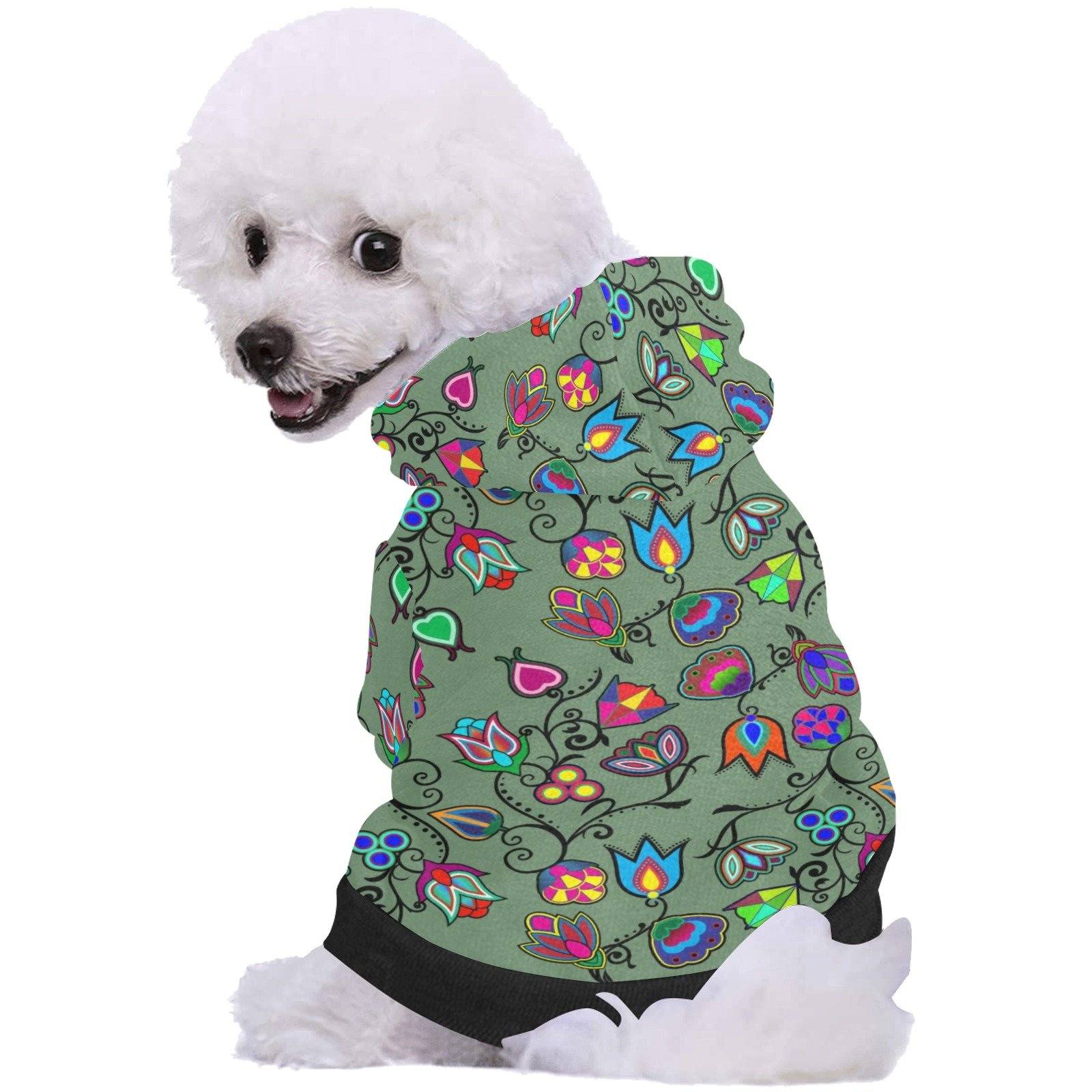 Indigenous Paisley Dark Sea Pet Dog Hoodie Pet Dog Hoodie e-joyer 