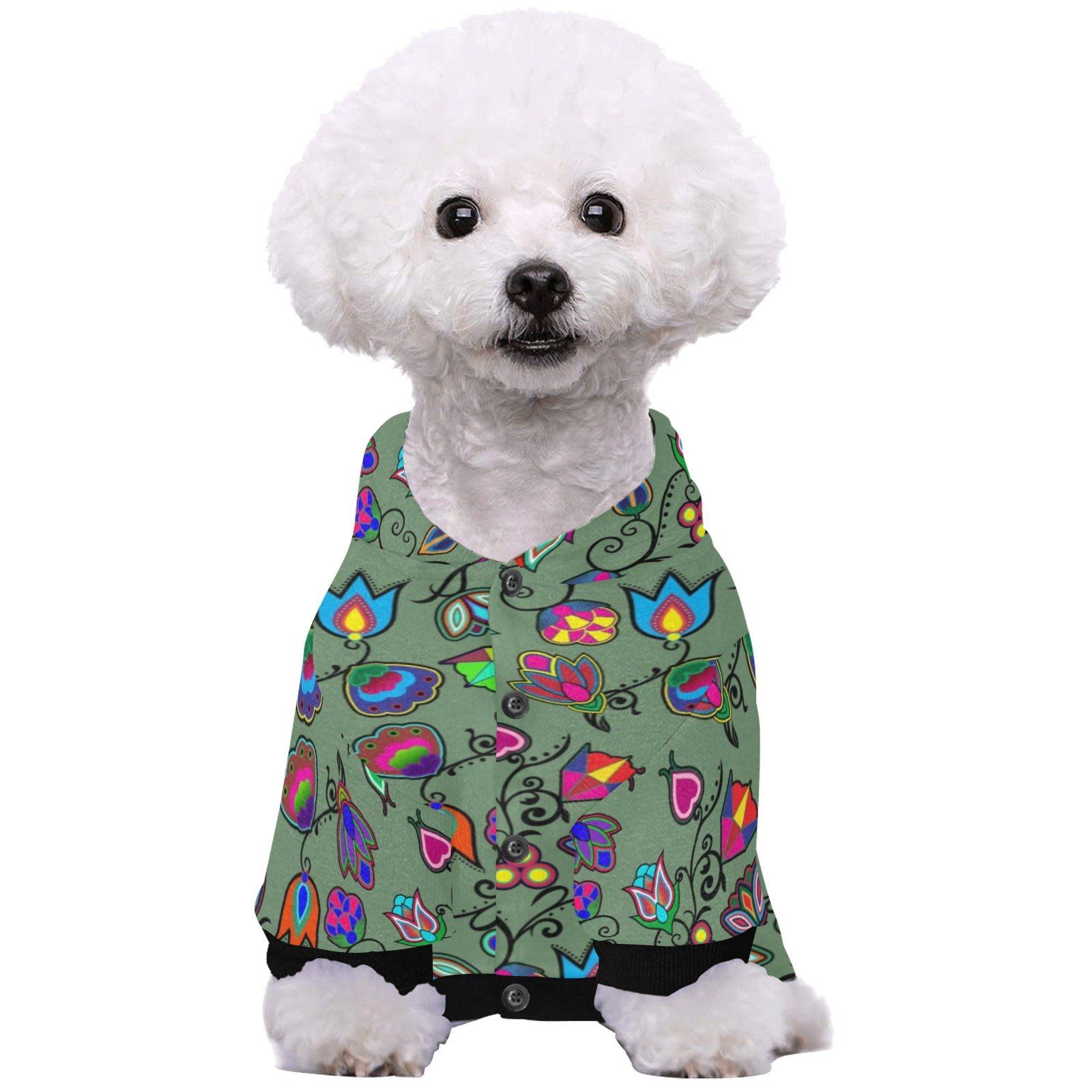 Indigenous Paisley Dark Sea Pet Dog Hoodie Pet Dog Hoodie e-joyer 