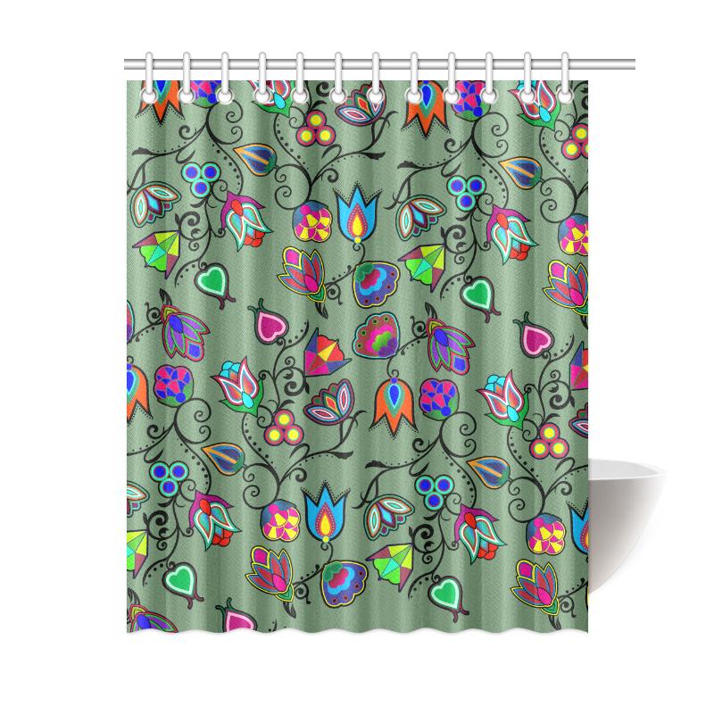 Indigenous Paisley - Dark Sea Shower Curtain 60"x72" Shower Curtain 60"x72" e-joyer 
