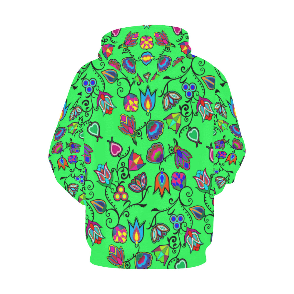 Indigenous Paisley - Green All Over Print Hoodie for Women (USA Size) (Model H13) Hoodie e-joyer 