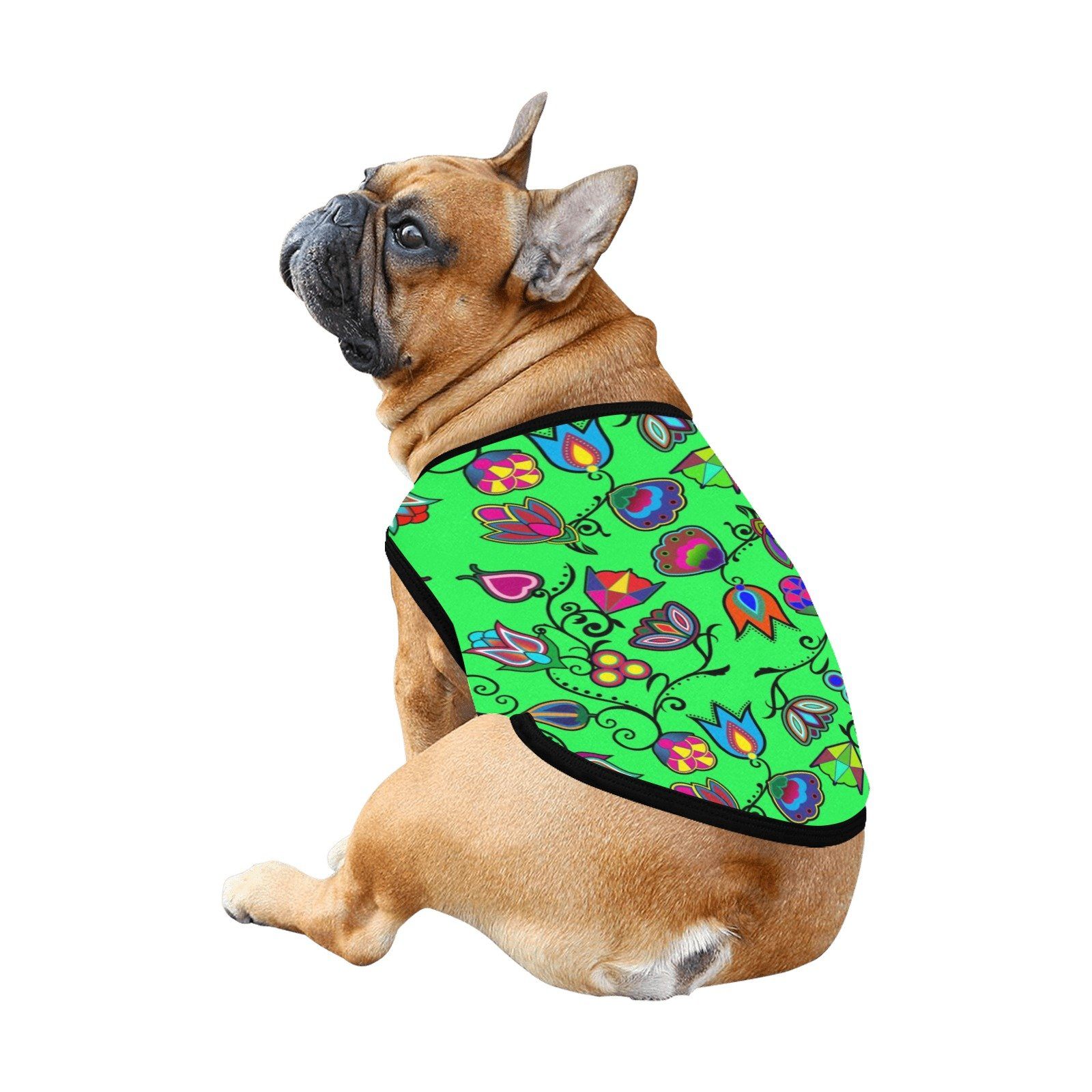 Indigenous Paisley Green All Over Print Pet Tank Top Pet Tank Top e-joyer 