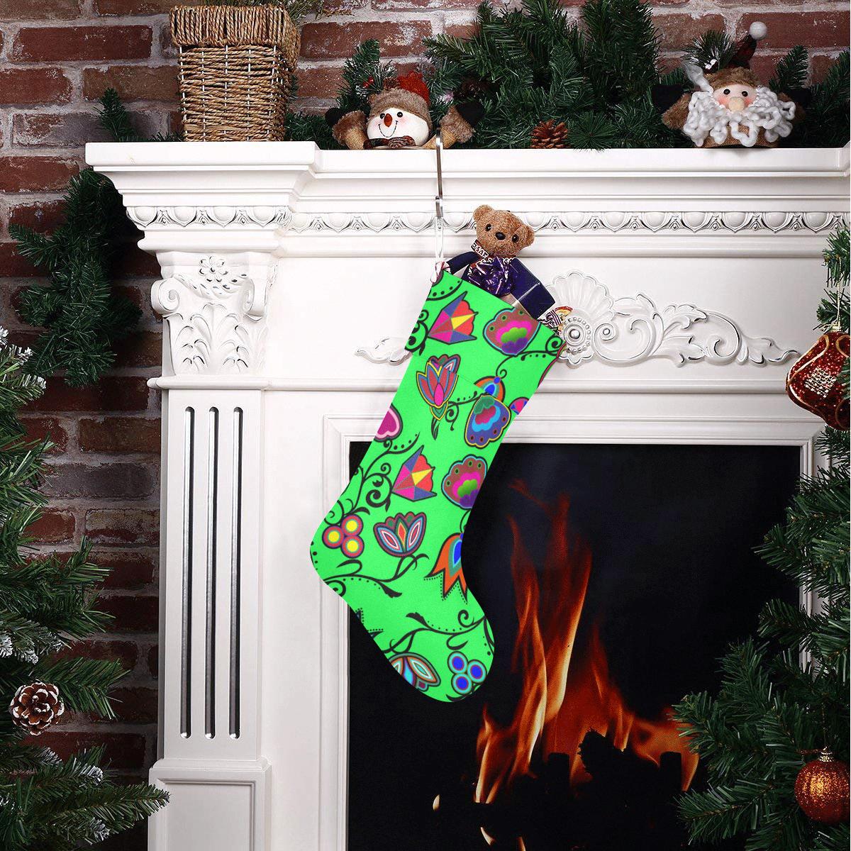 Indigenous Paisley Green Christmas Stocking holiday stocking e-joyer 