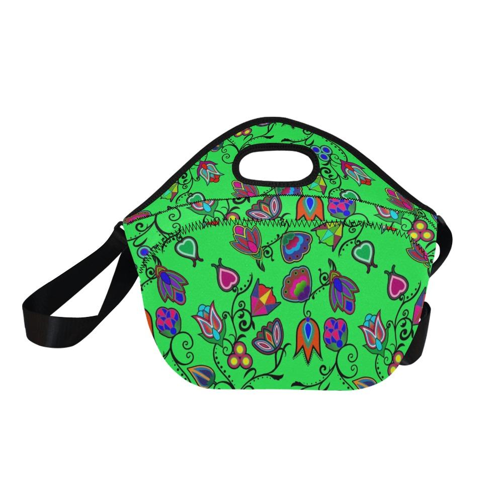 Indigenous Paisley Green Neoprene Lunch Bag/Large (Model 1669) bag e-joyer 