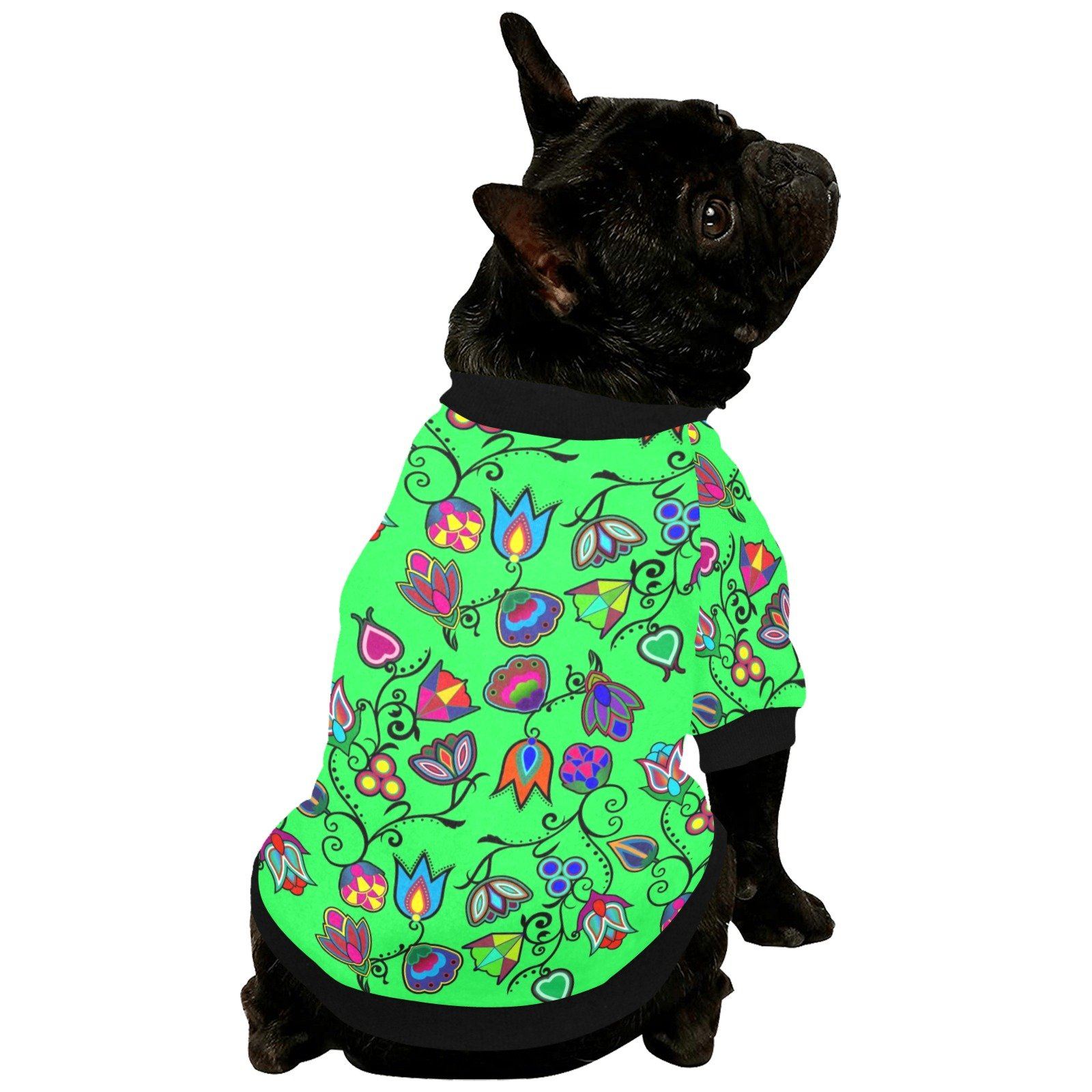 Indigenous Paisley Green Pet Dog Round Neck Shirt Pet Dog Round Neck Shirt e-joyer 